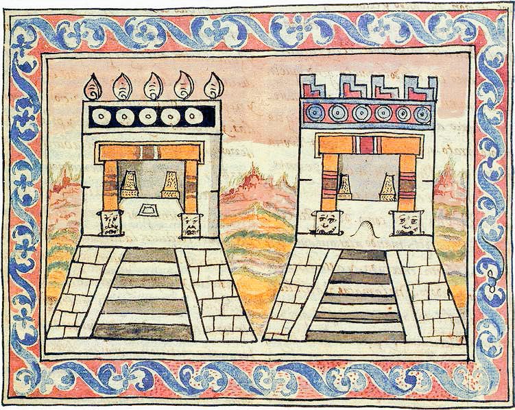 Templo Mayor de Tenochtitlan. Fray Diego Durán, Historia de las Indias…, cap. XLIII.
