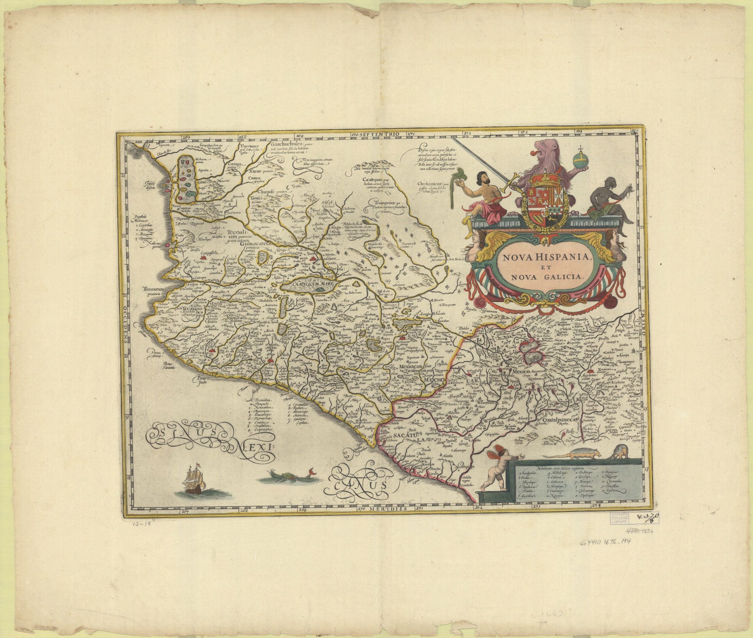 Mapa de Nueva España y Nueva Galicia de Mercator, 1512-1594