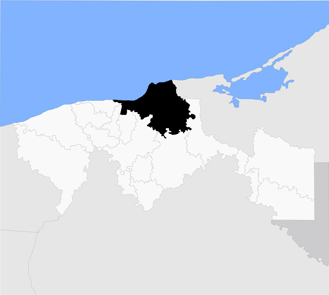 Mapa del municipio de Centla, en el estado de Tabasco.
