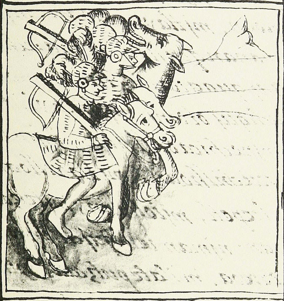 “Despliegue de caballos y armamento”, Códice Florentino,  siglo XVI