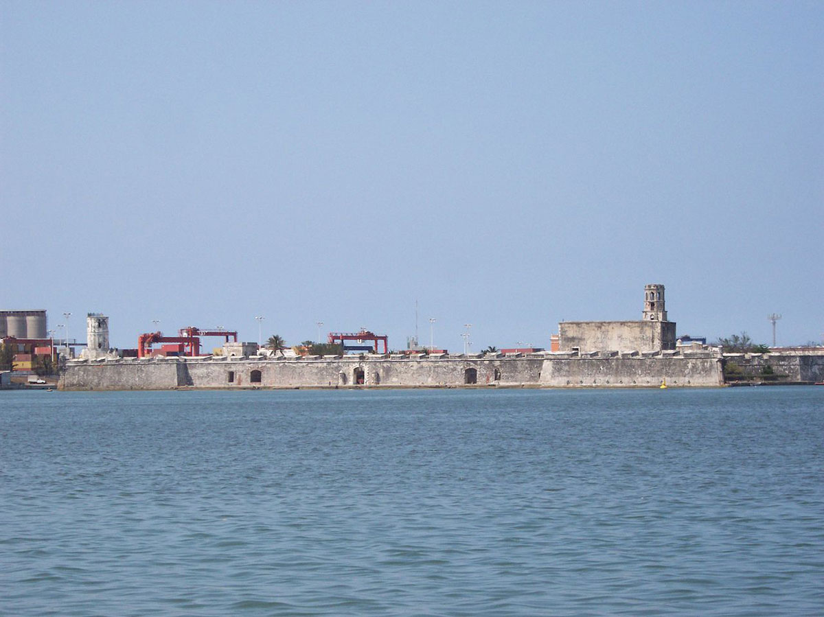 Vista actual de San Juan de Ulúa, Puerto de Veracruz, México
