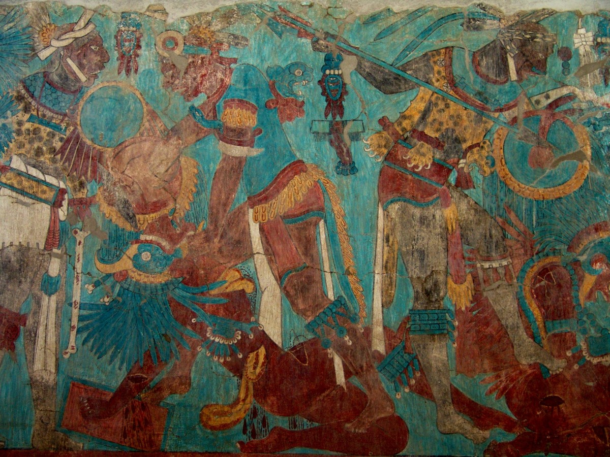 Mural del sitio arqueológico Cacaxtla - Xochiténcatl
