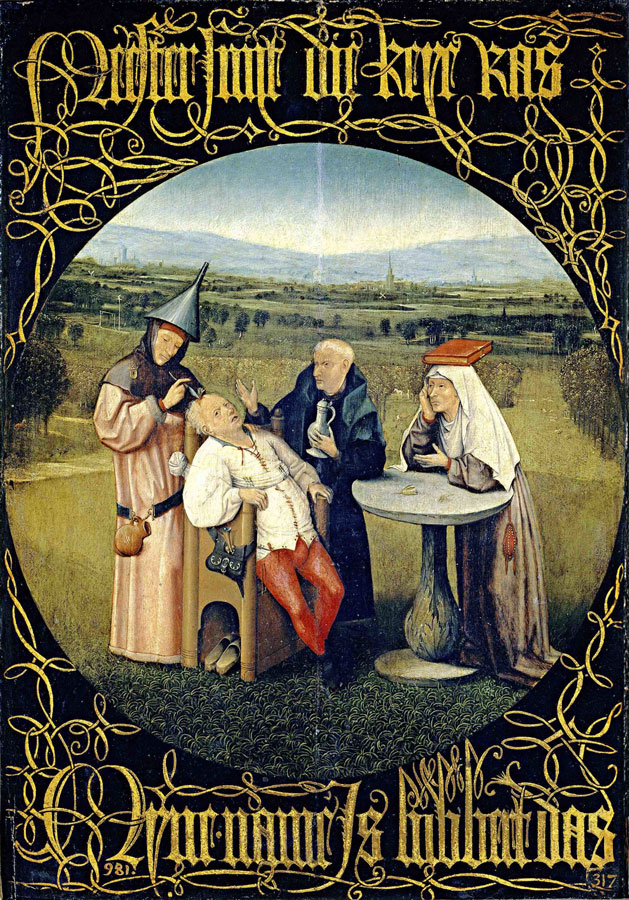 Jheronimus van Aken, el Bosco, Extracción de la piedra de la locura, 1501-1505