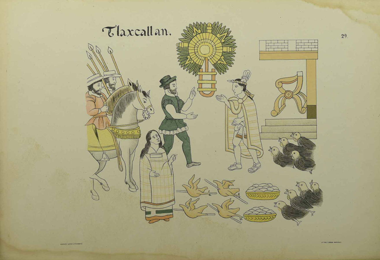 Tlatelolco, Lienzo de Tlaxcala, Alfredo Chavero lámina 029. Siglo XVI