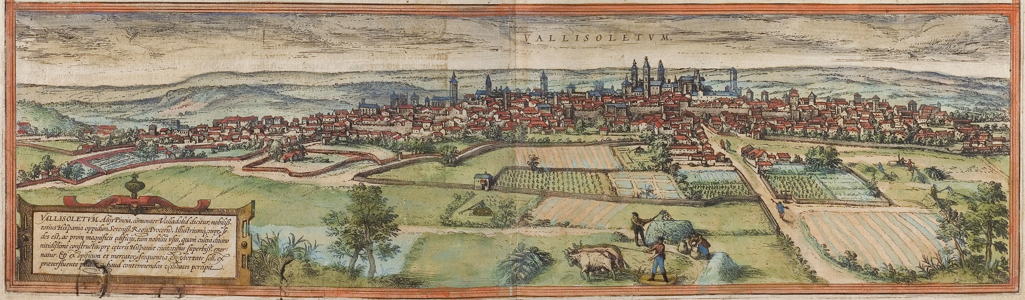 Grabado de Valladolid (1574) realizado por Braun y Hogenberg, perteneciente a la obra Civitates orbis terrarum
