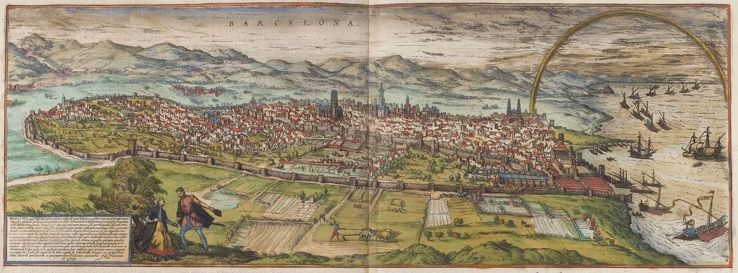 Barcelona. Civitatis Orbis Terrarum, Joris Hoefnagel. (1572).