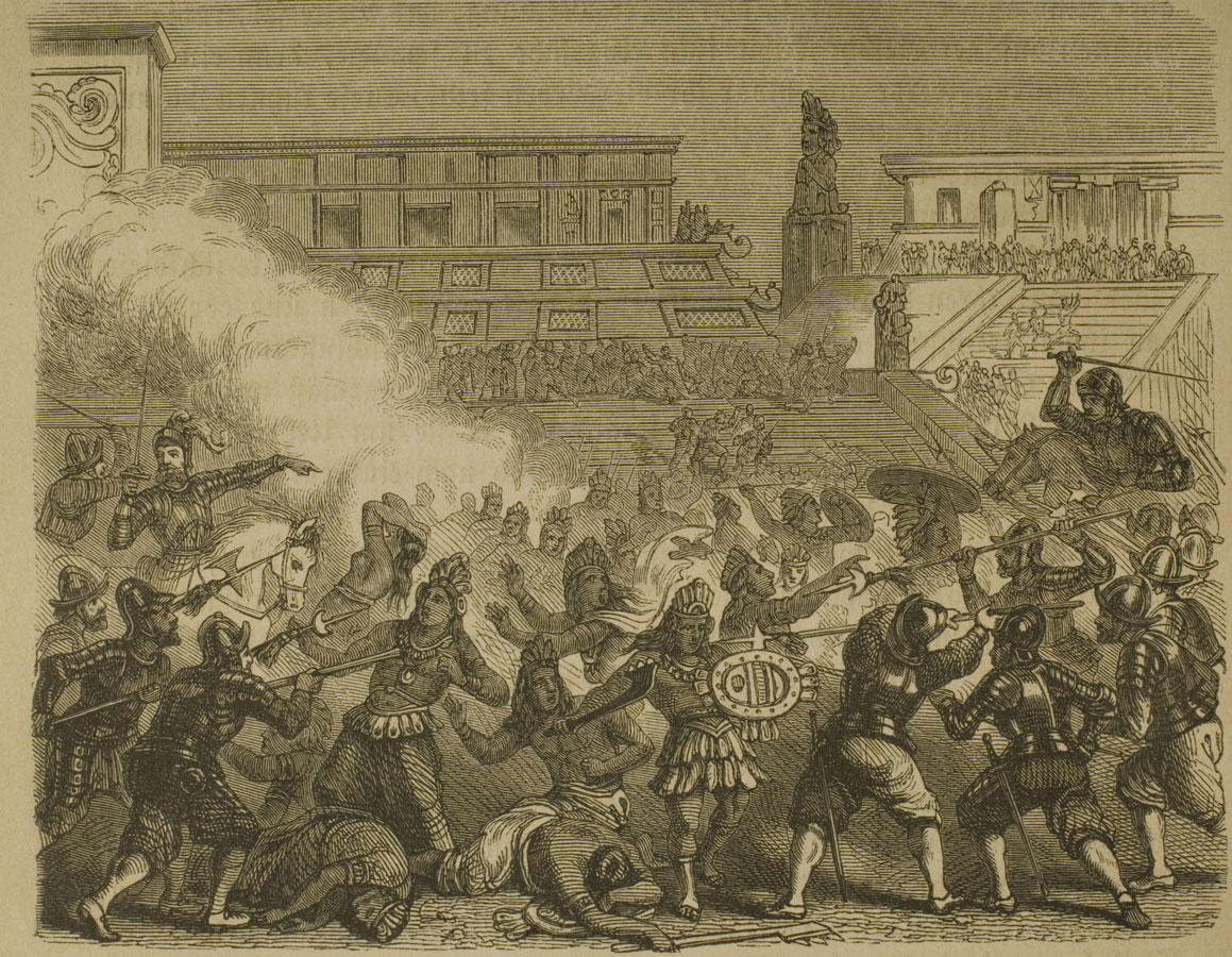 La matanza de Cholula en Otto Spamer: Das alte Mexiko und die Eroberung Neuspaniens. 1865