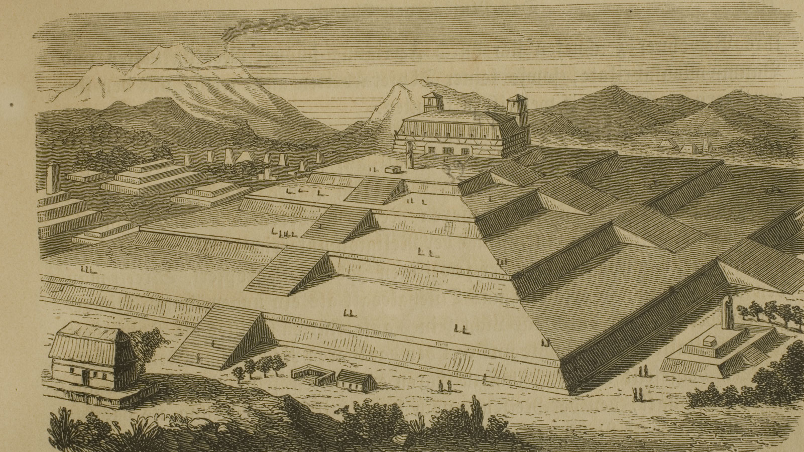 Pirámide de Cholula, en Otto Spamer: Das alte Mexiko und die Eroberung Neuspaniens. 1865