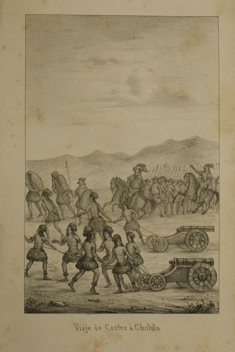 Viaje de Cortés a Cholula, en Prescott Guillermo W.1844 