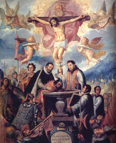 Bautismo de los señores de Tlaxcala, Anónino, siglo XVII