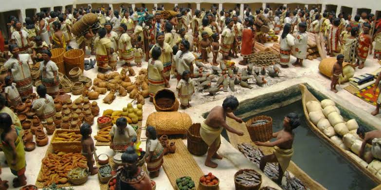 Detalle de maqueta: Mercado de Tlatelolco (Museo Nacional de Antropología)