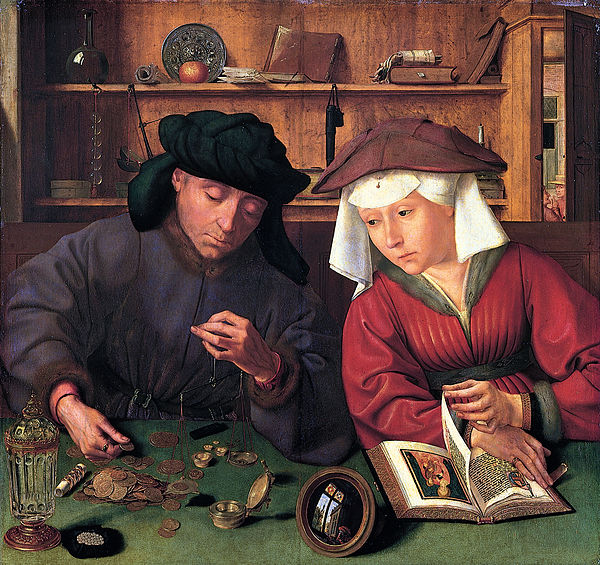 El cambista y su mujer, Quentin Massys (1514) - Museo del Louvre, París