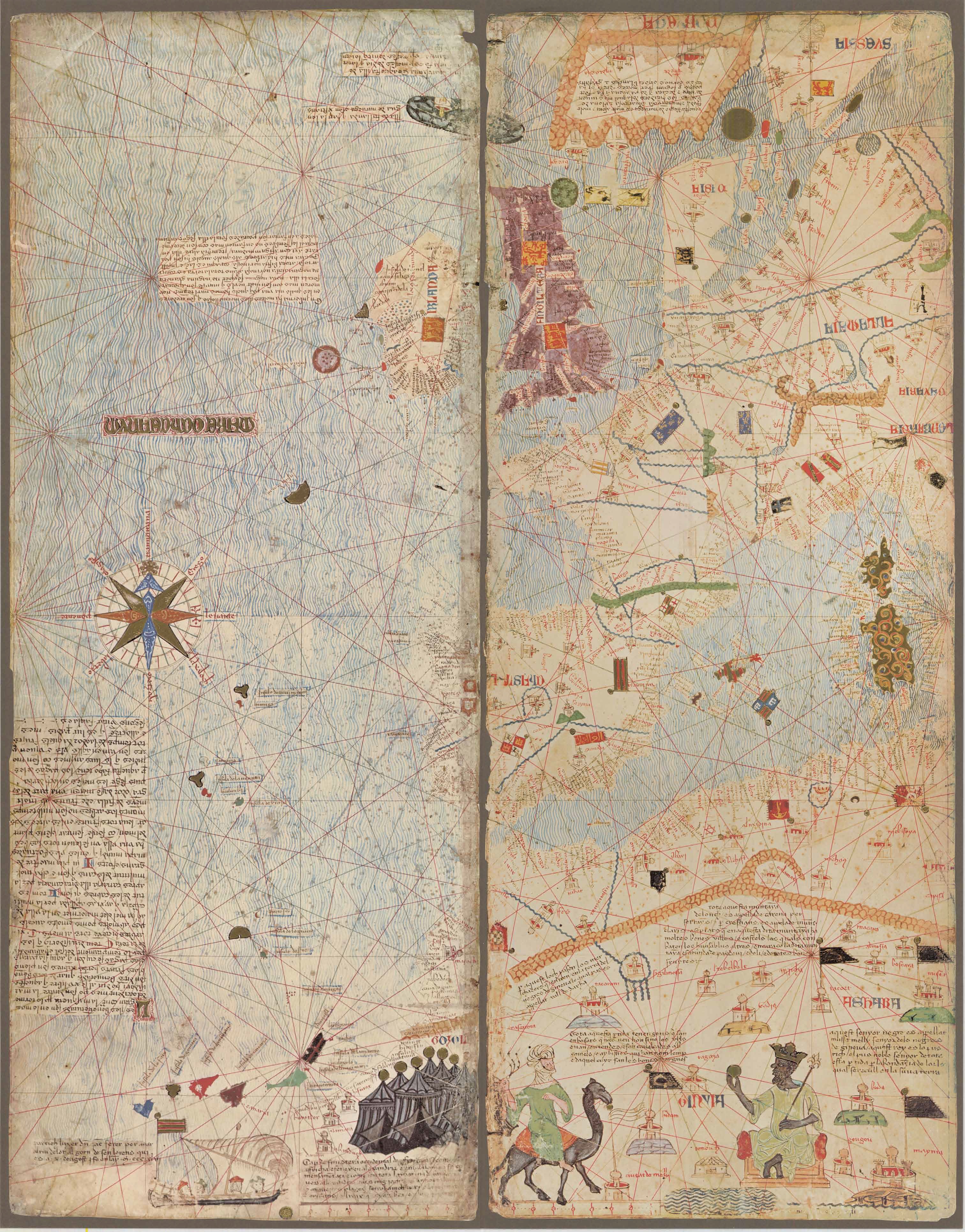 Fig. 1 [Extracto] Abraham Cresques y Jafuda Cresques, Mapamundi: the Catalan Atlas, 1375
