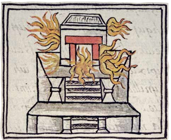 Fig. 1 - Templo en llamas, Códice Florentino, Libro XII