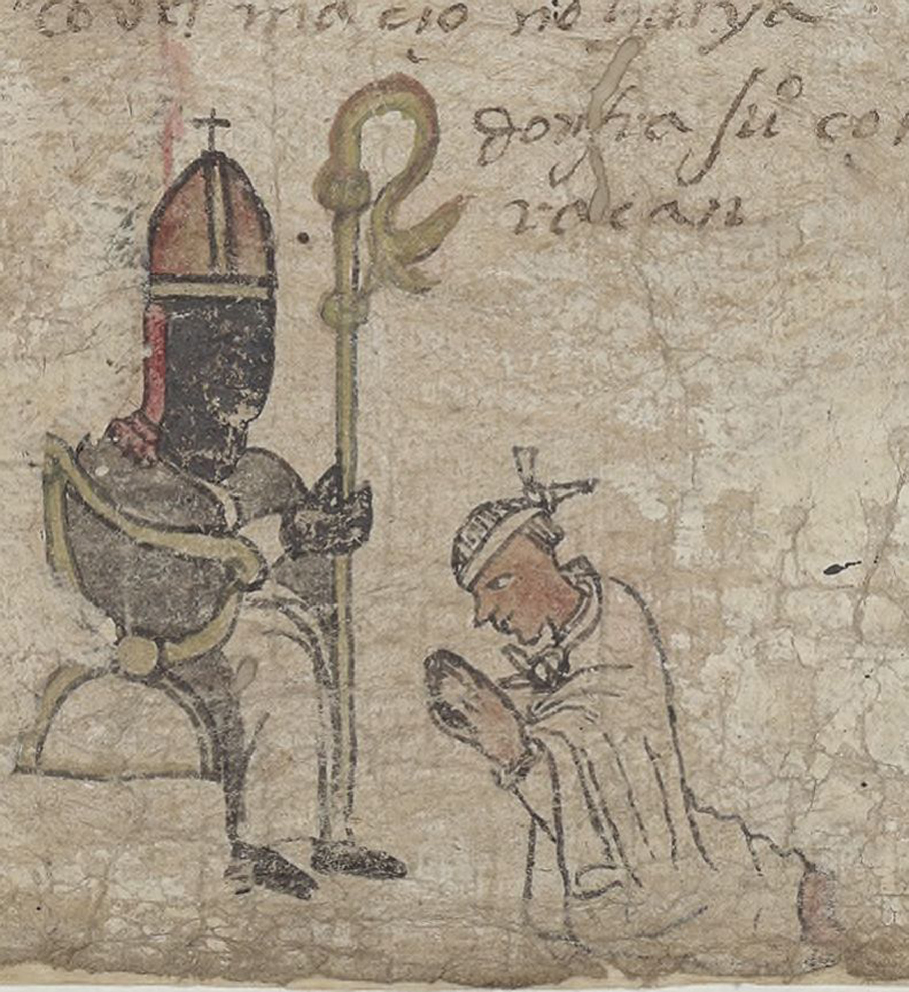 Fig. 6. Fray Juan de Zumárraga en color negro, Tira de Tepechpan, fol. 17r, BnF.