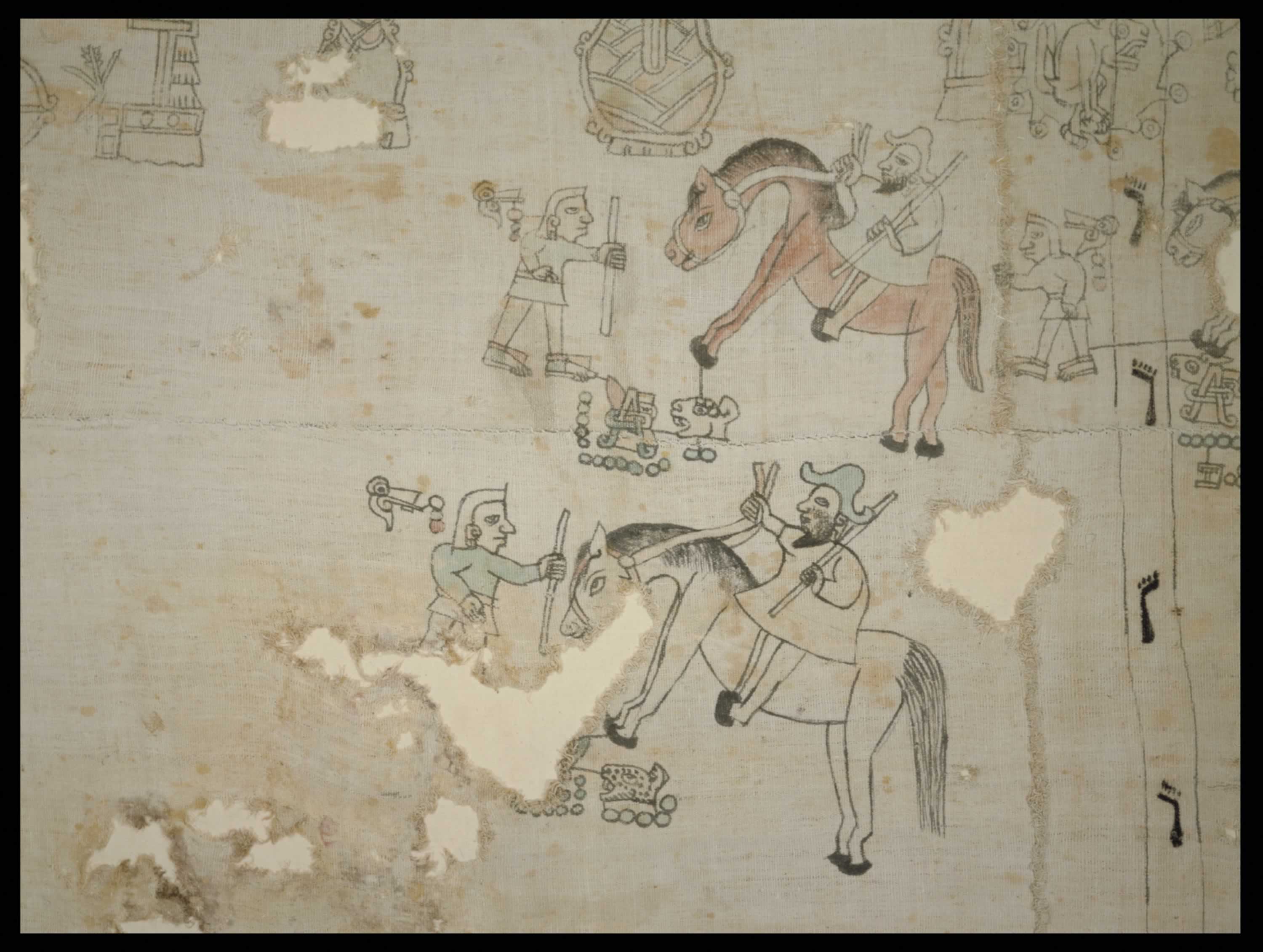 Fragmento del Lienzo de Coixtlahuaca, siglo XVI. Biblioteca Nacional de Antropología e Historia, Ciudad de México.