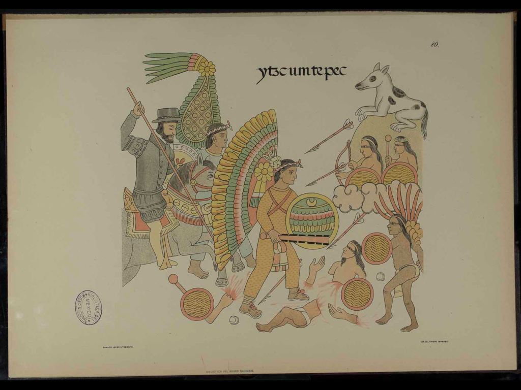 Itzcumtepec, Lienzo de Tlaxcala, litografías de Genaro López, 1892.