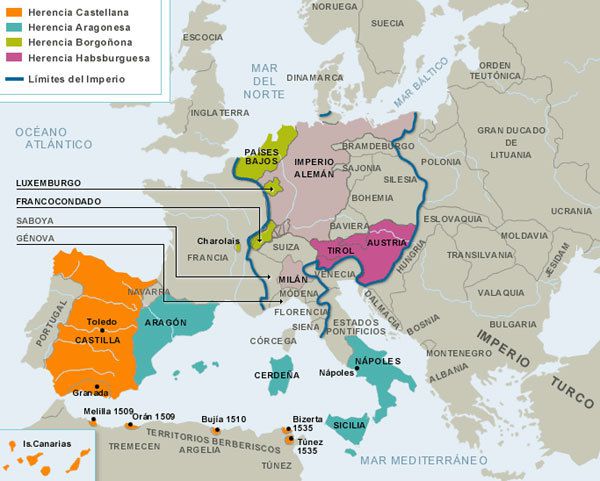 La herencia territorial de Carlos V 