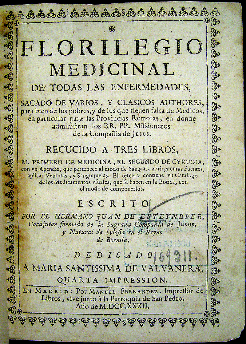 Florilegio Medicinal Libro de Juan de Esteyneff