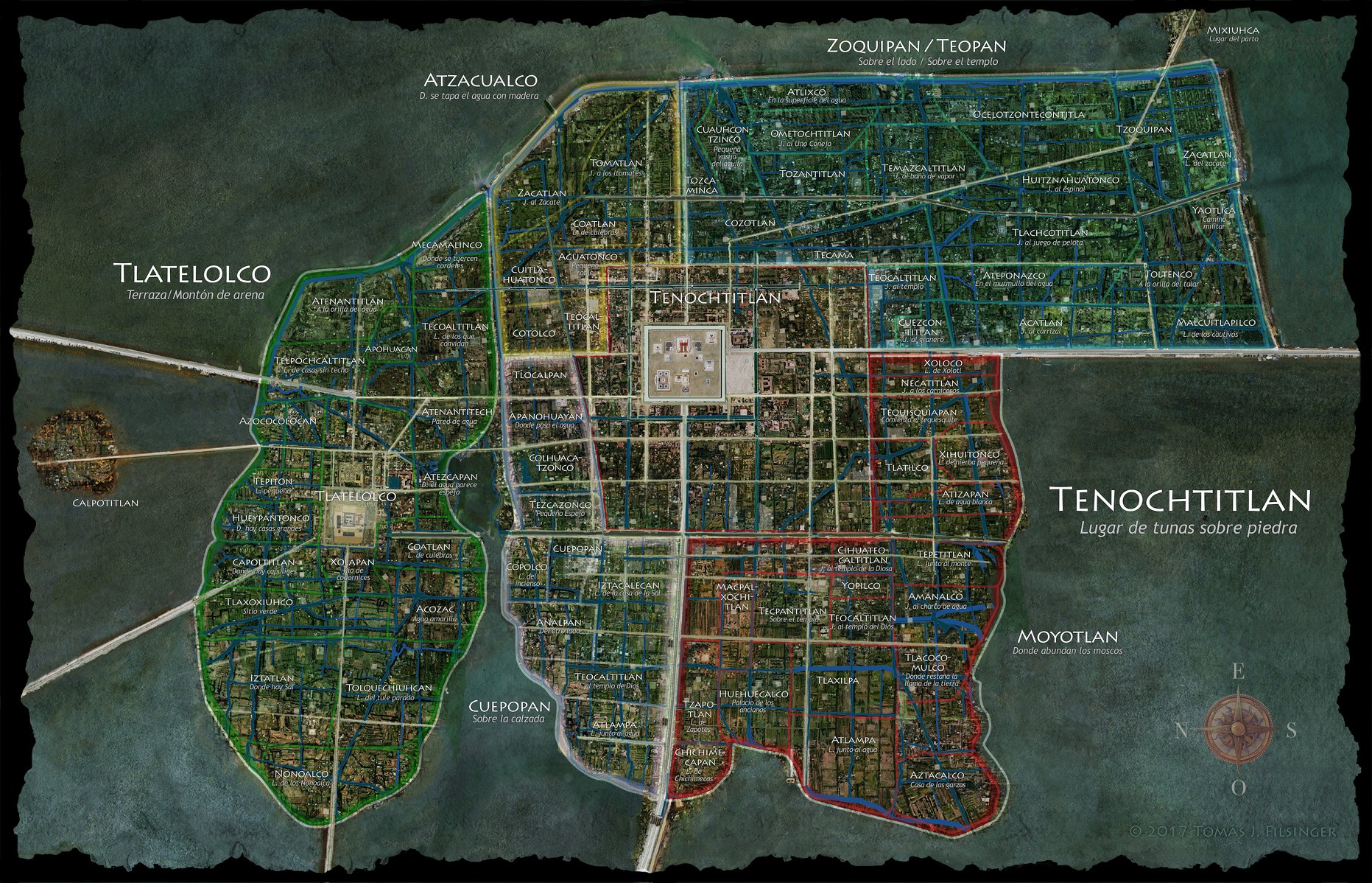 1.	Isla de México-Tlatelolco, imagen de Thomas Filsinger: Nonoalco aparece en la parte inferior izquierda de la imagen.