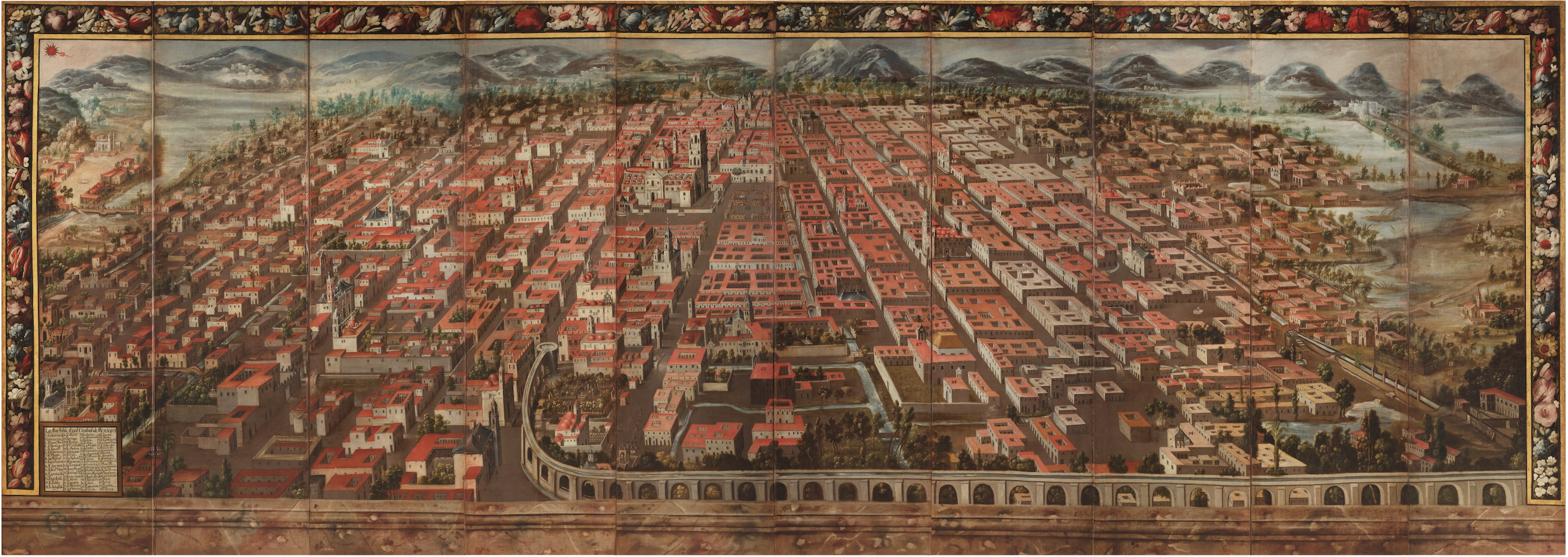 4.	Autor Anónimo, Vista de la ciudad de México, ca. 1680, óleo sobre tela, 201.8 x 560 cm, ©Museo Soumaya. 