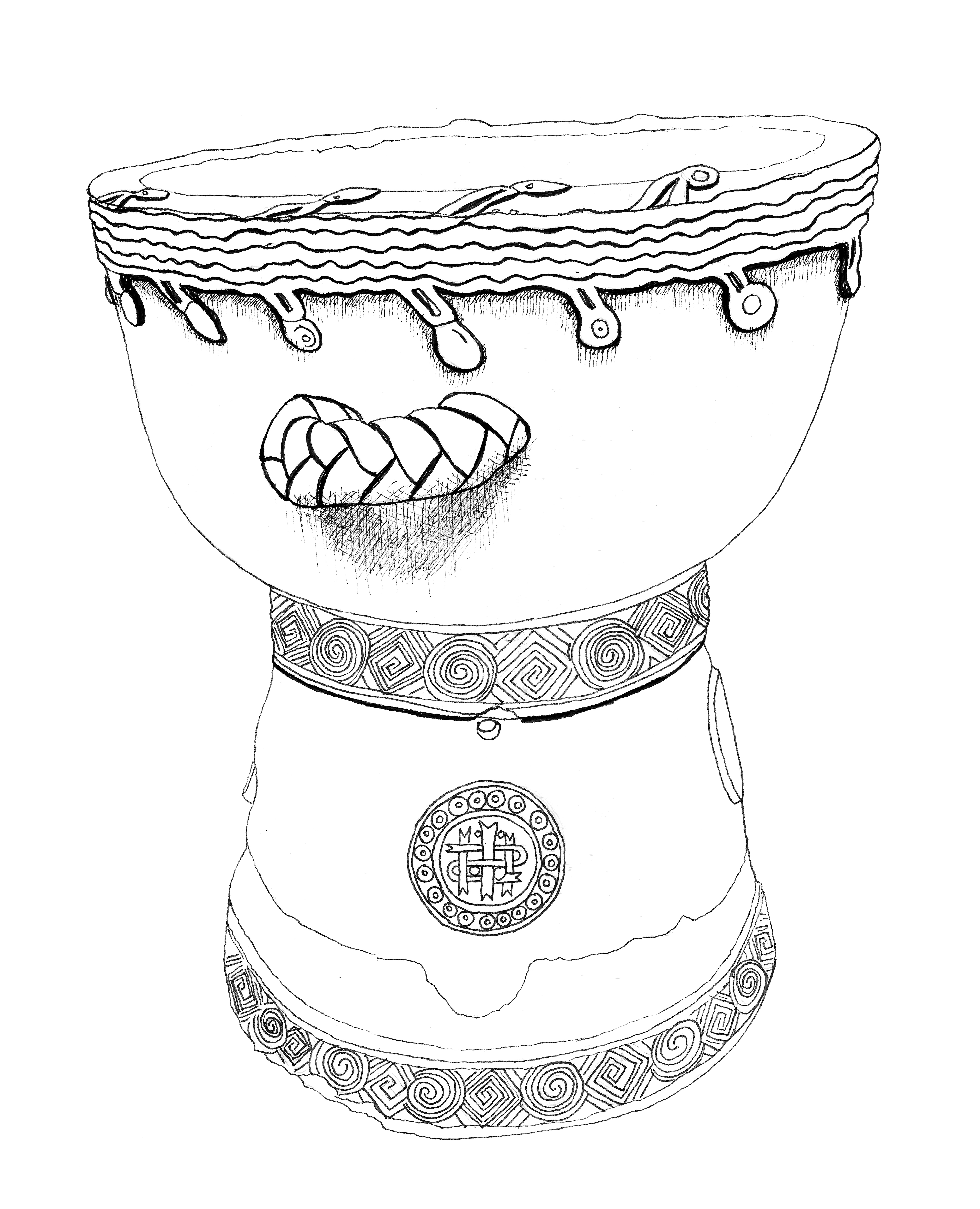 Figura 2 - Pila bautismal de barro, década de 1540, Tlalnepantla, Morelos