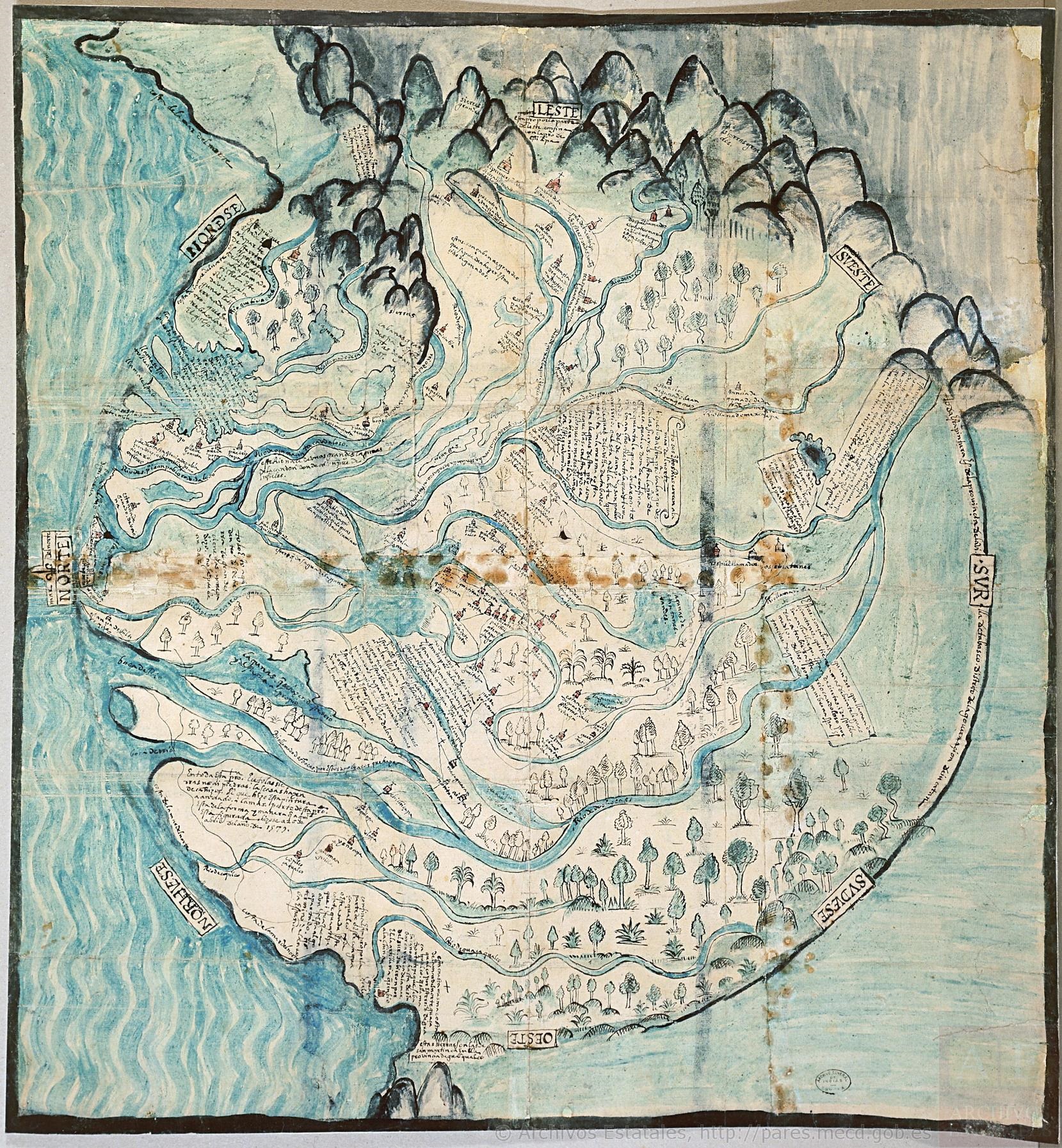 4.	Mapa de la Provincia de Tabasco por Melchor de Alfaro Santa Cruz, 1579, (Archivo General de Indias, Mapas y Planos, ES.41091. AGI//MP-MEXICO, 14) 