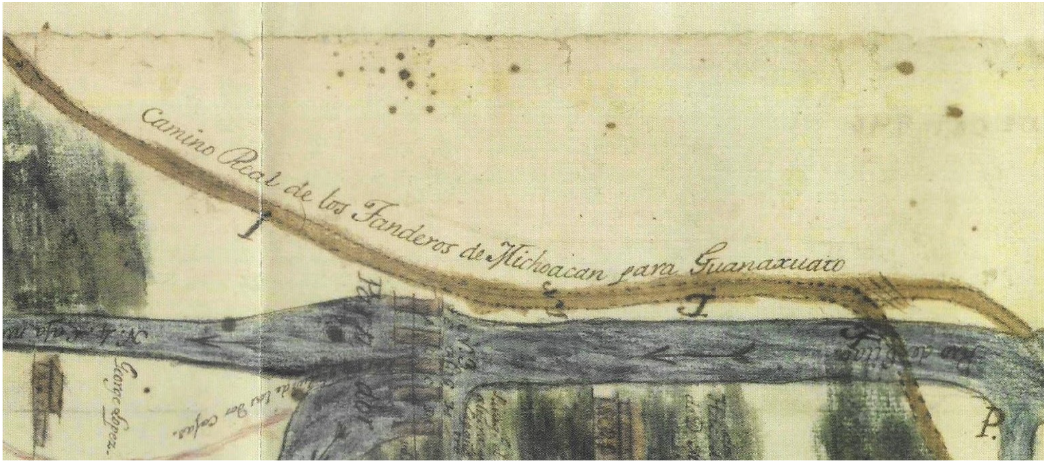 2. Descripción de las aguas superficiales de Irapuato, Guanajuato en mapa del año 1798, en Cruz Cuellar, María Teresa, Aguas superficiales de Irapuato 1754-1805 (descripción), 